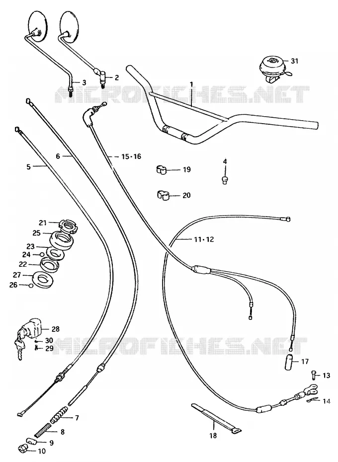 STUUR - KABELS Suzuki MOTO 50 TS-ER 1980  TS50ERPDT(T)