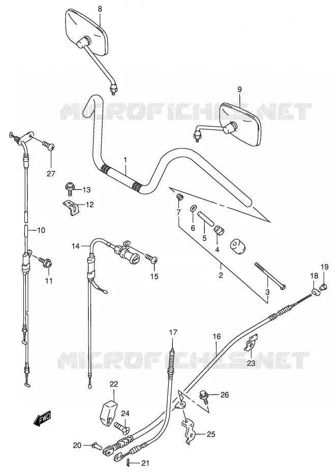 STUUR (MODELE K1/K2/K3/K4) Suzuki MOTO 800 INTRUDER 2003  VS800GLK3(E3/E28)