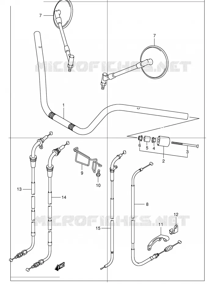 STUUR (MODELE K2/K3/K4) Suzuki MOTO 250 INTRUDER 2000  VL250Y(E2)