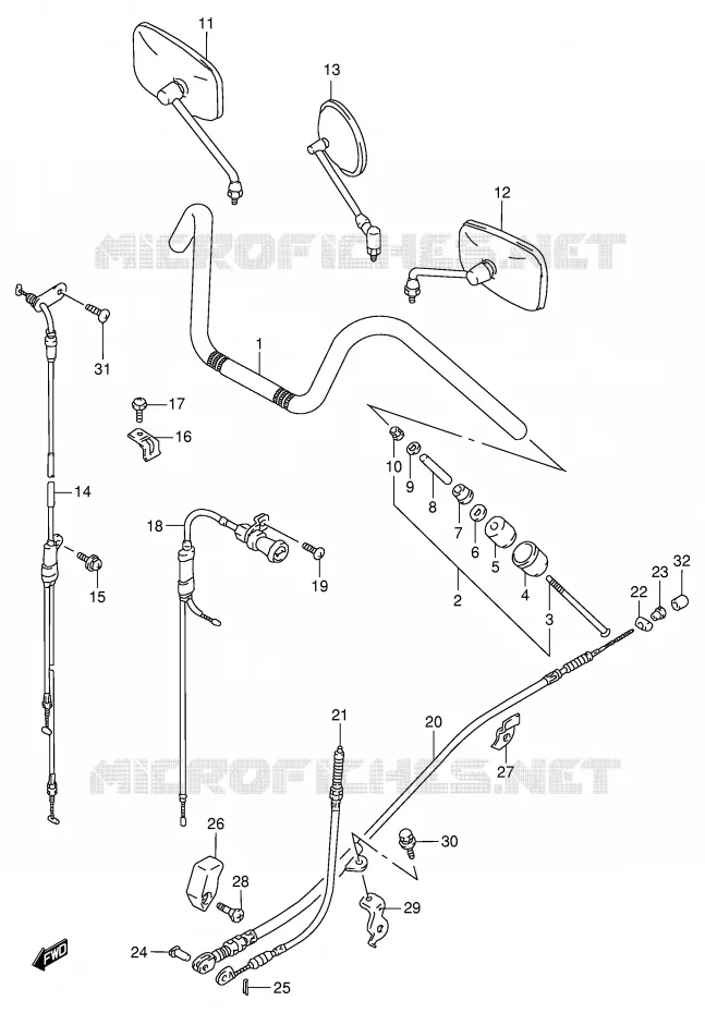 STUUR (MODELE T/V) Suzuki MOTO 800 INTRUDER 1992  VS800GLN(E2)