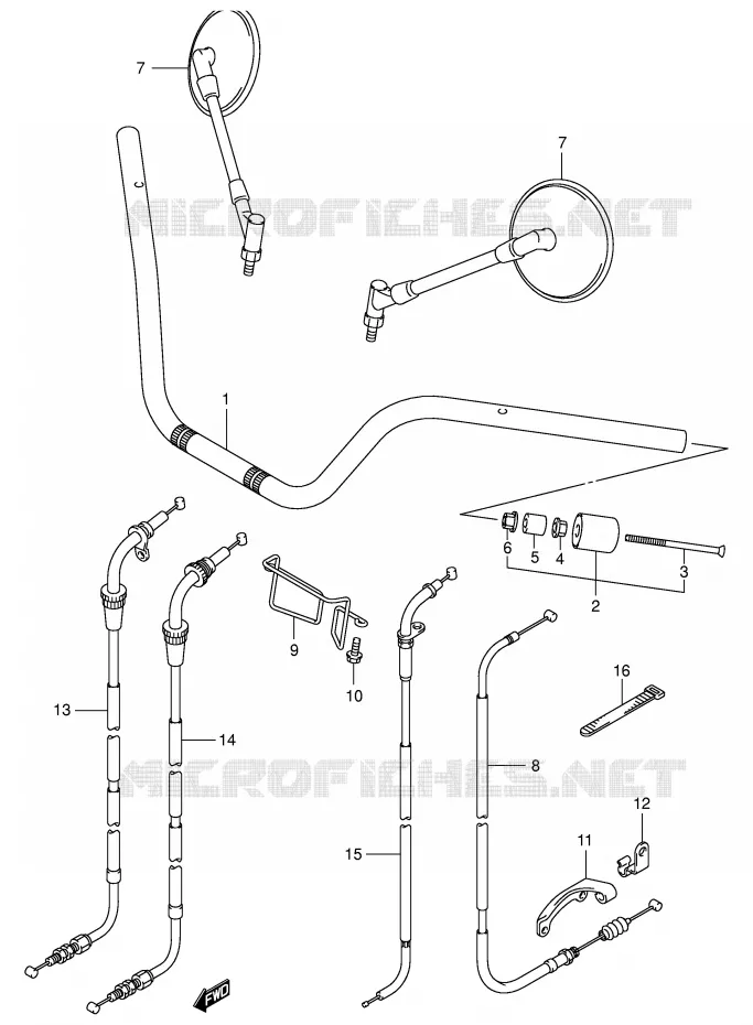 STUUR (MODELE Y/K1) Suzuki MOTO 250 INTRUDER 2003  VL250K3(E2)
