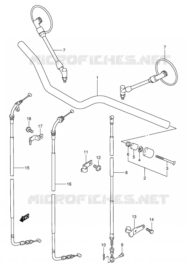 STUUR (MODELE Y/K1) Suzuki MOTO 250 TU 1999  TU250XX(E2)
