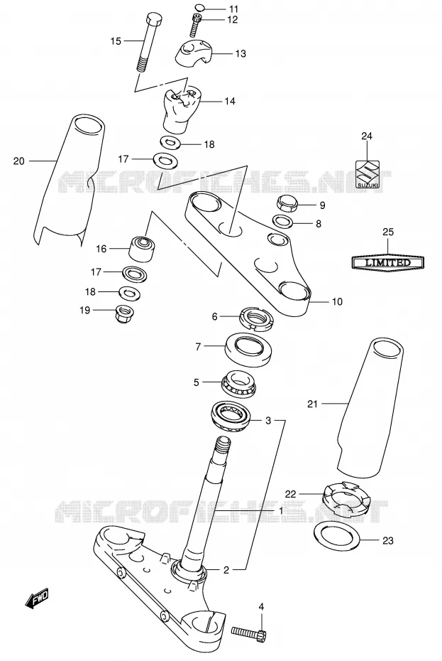 STUURKOLOM (MODELE K1/K2/K3/K4) Suzuki MOTO 800 VOLUSIA 2001  VL800K1(E2)