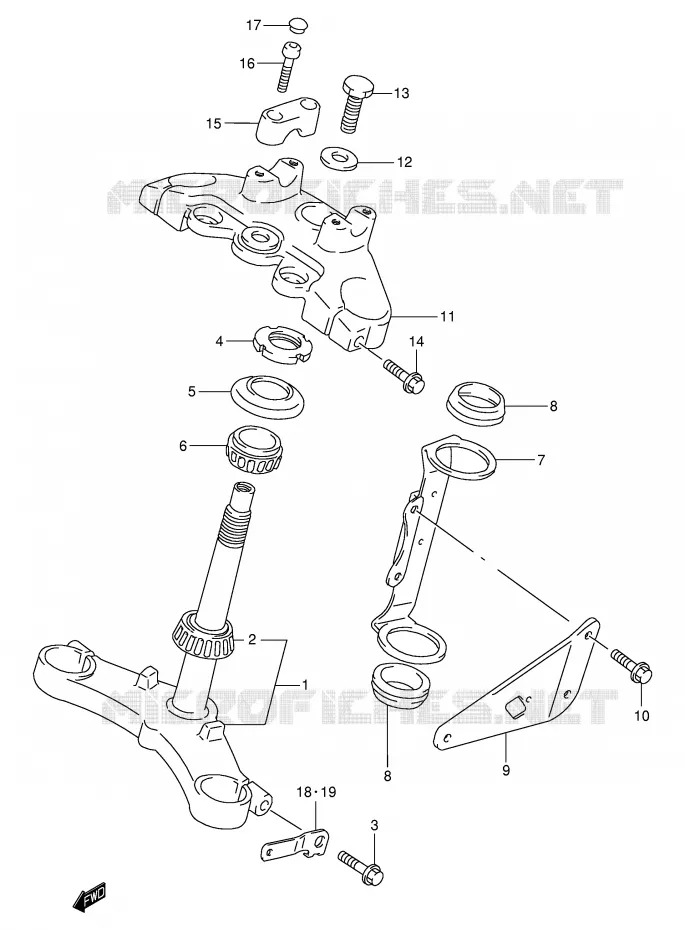 STUURKOLOM (MODELE K1) Suzuki MOTO 250 TU 2000  TU250XY(E2)