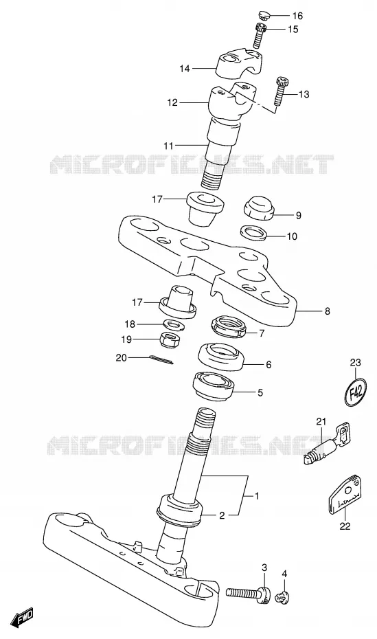 STUURKOLOM (MODELE N/P/R) Suzuki MOTO 800 INTRUDER 1992  VS800GLN(E2)
