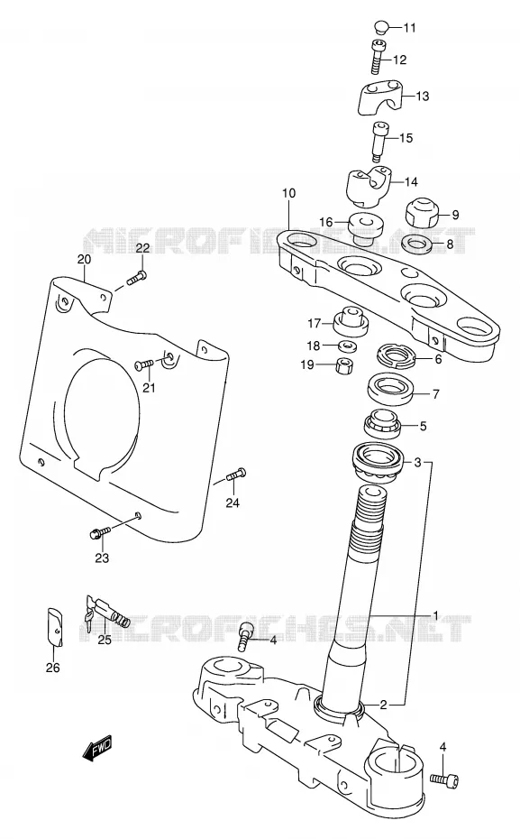 STUURKOLOM (MODELE Y) Suzuki MOTO 1500 INTRUDER 2004  VL1500K4(E2)