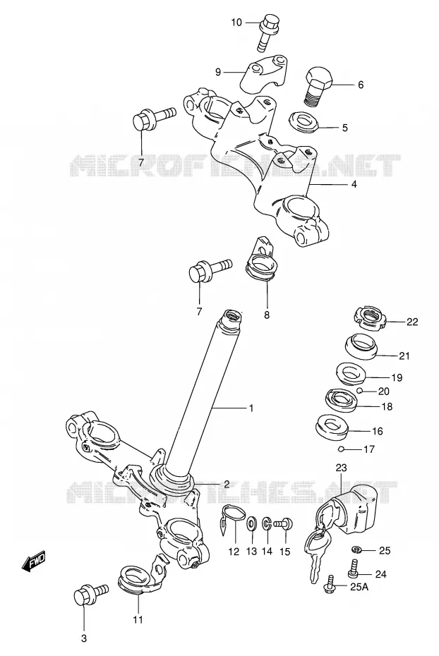 STUURKOLOM Suzuki MOTO 50 TS-X 1994  TS50XAR(E4)