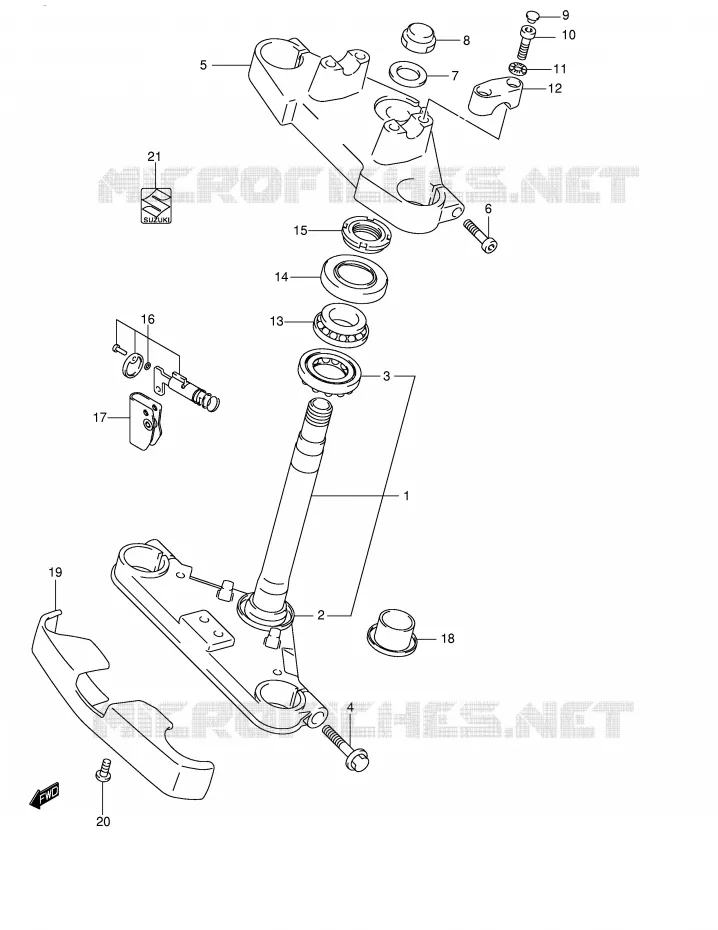 STUURPEN (MODELE K2/K3/K4) Suzuki MOTO 250 INTRUDER 2001  VL250K1(E2)