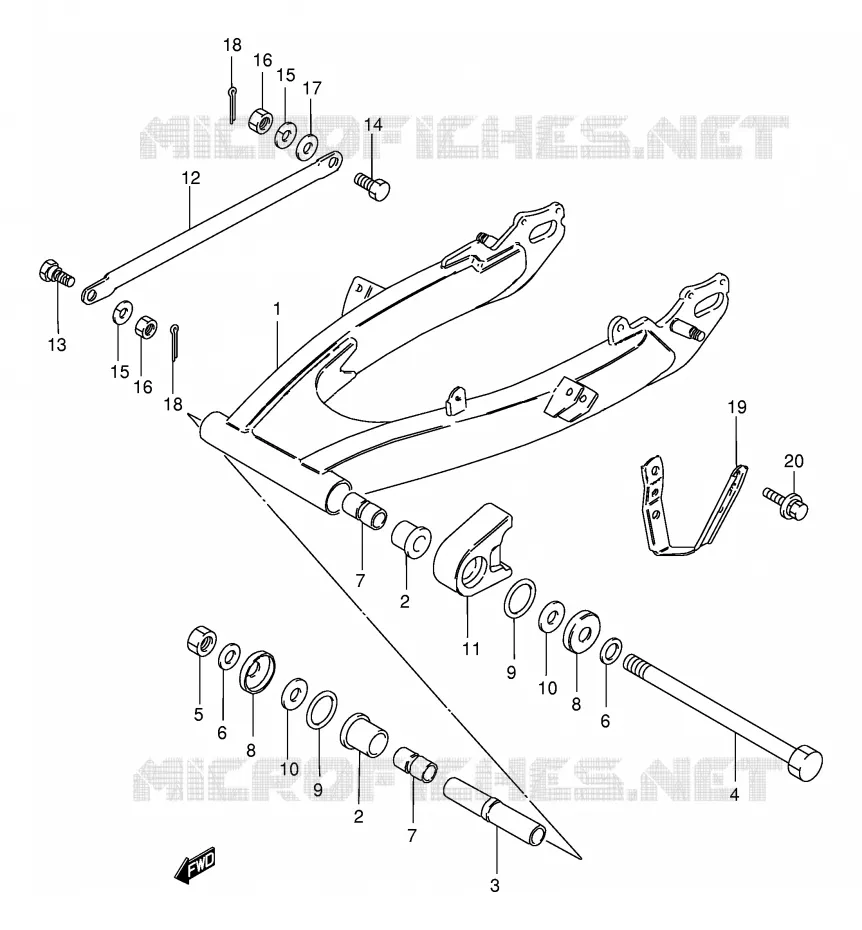 SWINGARM (MODELE K1 E71) Suzuki MOTO 185 TS-ER 2000  TS185ERY(E1)