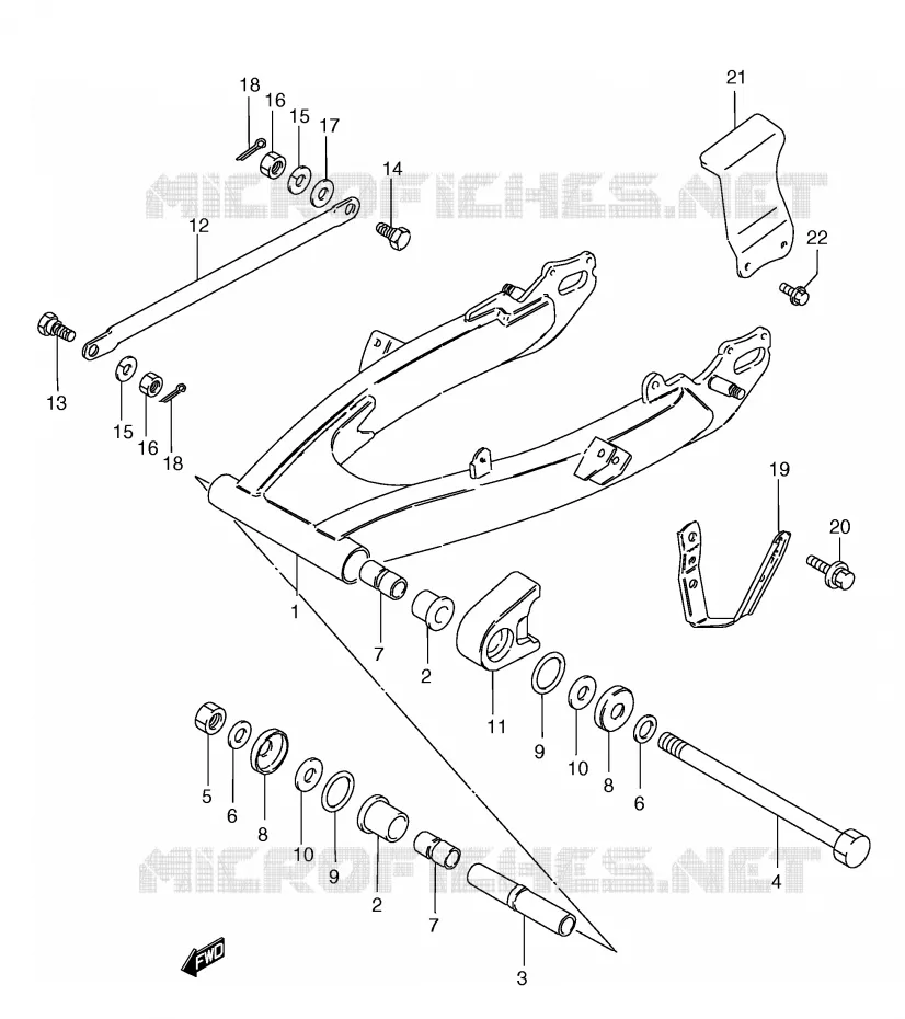 SWINGARM (MODELE T/V/W/Y) Suzuki MOTO 185 TS-ER 1999  TS185ERX(E1)