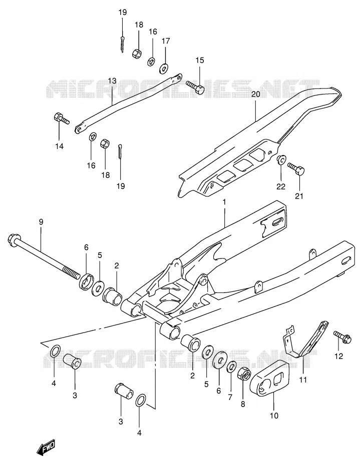 SWINGARM Suzuki MOTO 125 TS-ER 1998  TS125ERCW(E1)