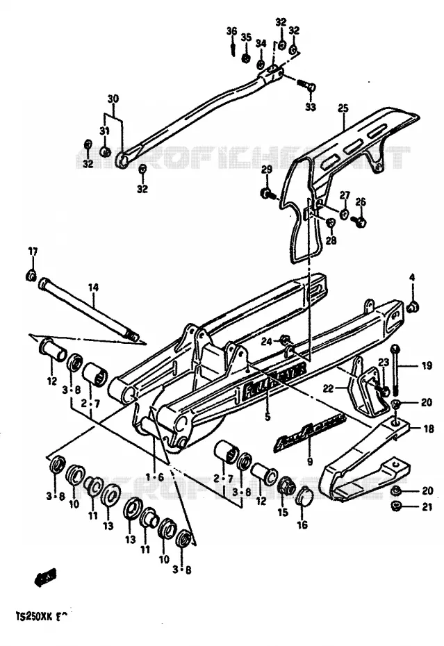 SWINGARM Suzuki MOTO 250 TS-X 1986  TS250XG(E/G/H/J/K)