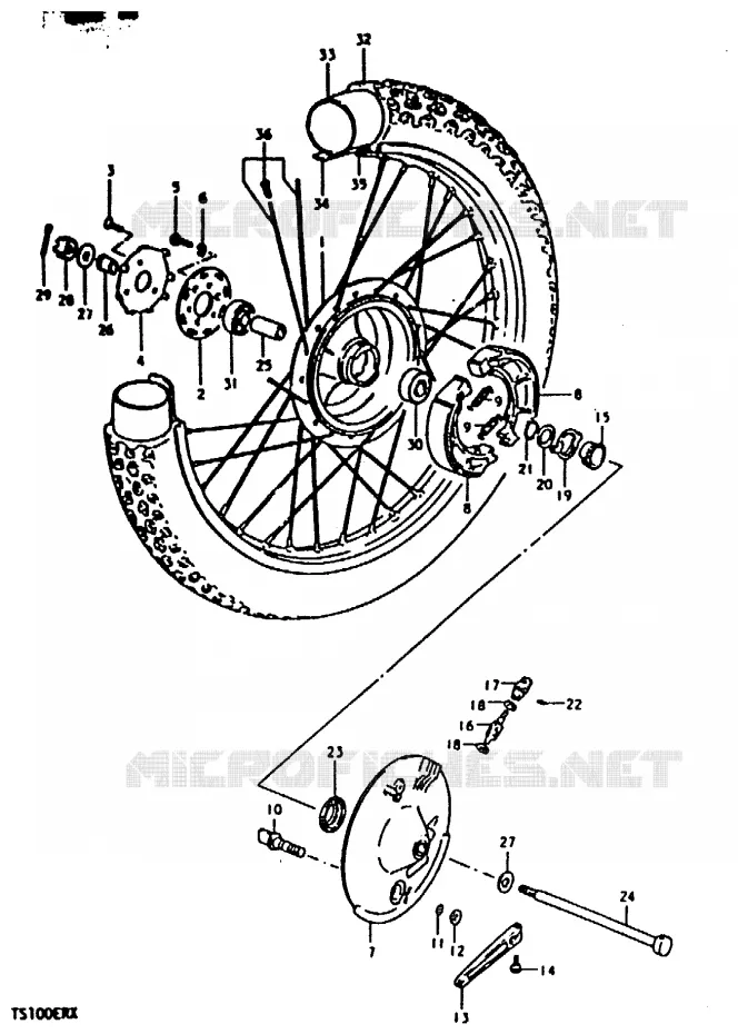 VOORWIEL Suzuki MOTO 100 TS-ER 1996  TS100ERT(T/X)