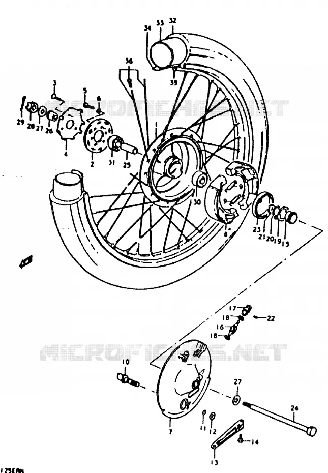 VOORWIEL Suzuki MOTO 125 TS-ER 1992  TS125ERN