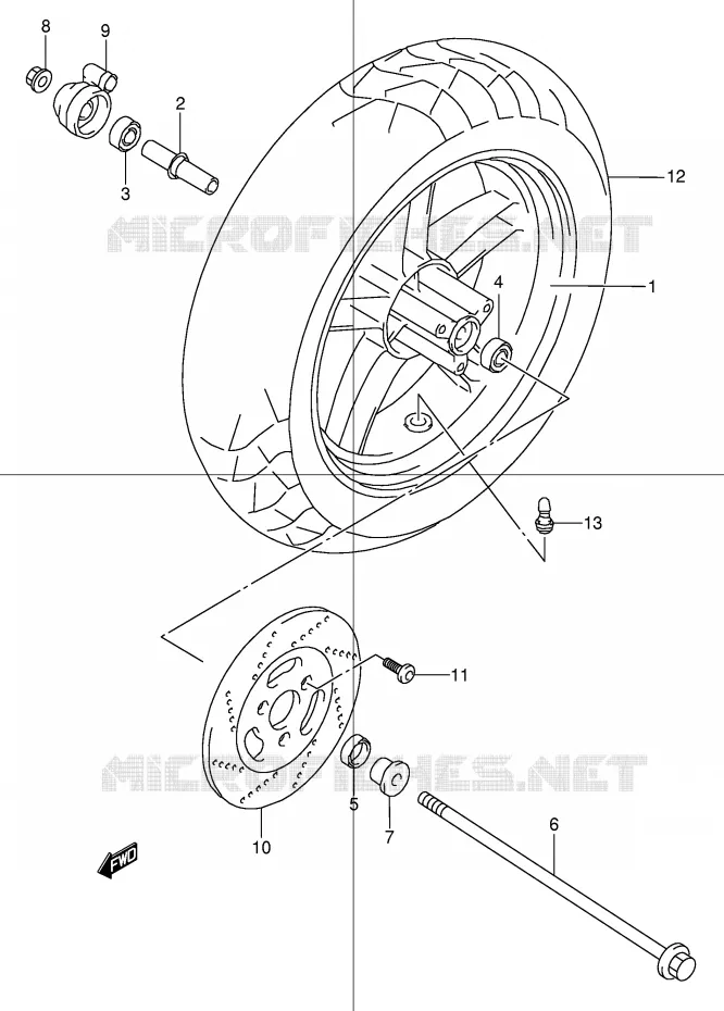 VOORWIEL Suzuki MOTO 50 STREET-MAGIC 1998  TR50SW(E2)