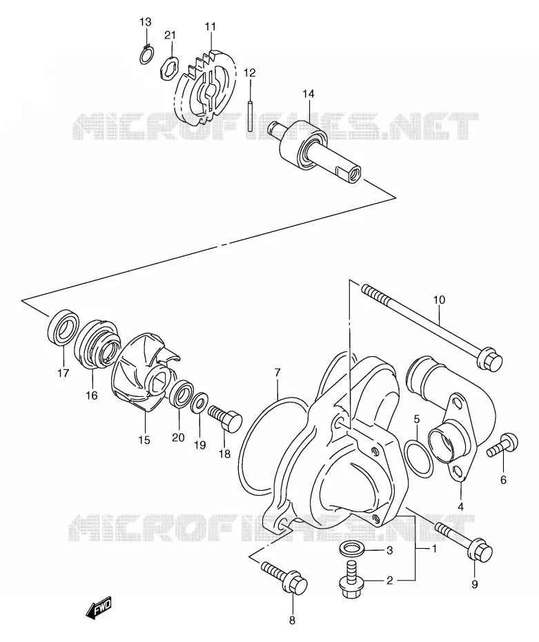 WATERPOMP Suzuki MOTO 125 TS-R 1989  TS125RK(E2)