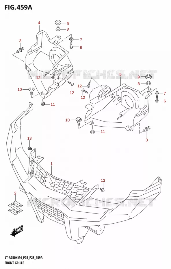VOORBUMPER - KOPLAMPHUIS Suzuki QUAD 750 KINGQUAD 2024  LT-A750XM4