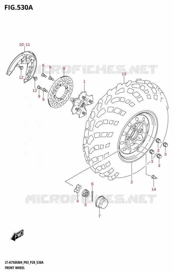 VOORWIEL (LT-A750X) Suzuki QUAD 750 KINGQUAD 2024  LT-A750XM4