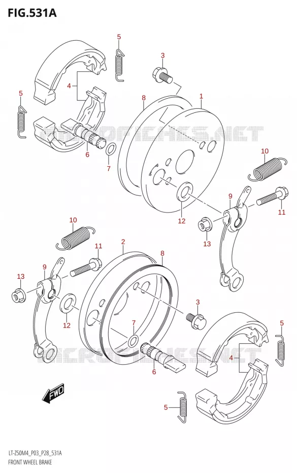 VOOR REM Suzuki QUAD 50 QUADSPORT 2024  LT-Z50 M4 (E03,E28)