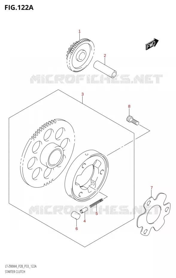 STARTMOTOR CLUTCH Suzuki QUAD 90 QUADSPORT 2024  LT-Z90 M4 (E28,E33)