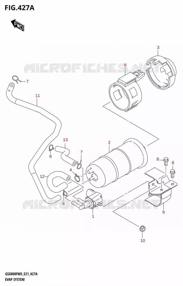 FUEL EVAP SYSTEM Suzuki MOTO 800 GSX 2025  GSX800FRQ 2025 M5 (E21)