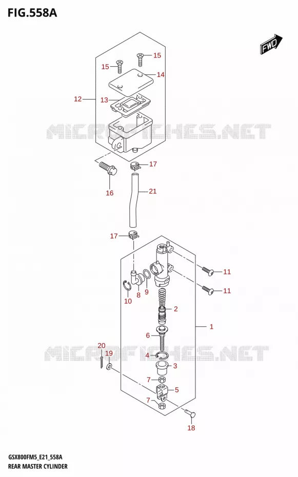 ACHTER hoofdremcilinder Suzuki MOTO 800 GSX 2025  GSX800FUQ 2025 M5 (E21)