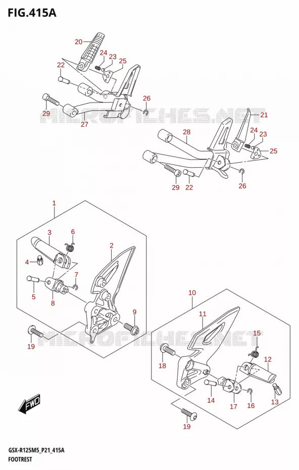 FOOTREST Suzuki MOTO 125 GSX-R 2025  GSX-R125RL 2025 M5 (P21)