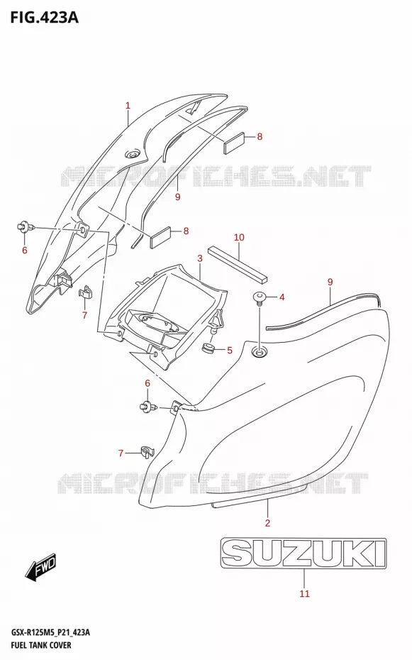 FUEL TANK COVER (GSX-R125RL) Suzuki MOTO 125 GSX-R 2025  GSX-R125RL 2025 M5 (P21)