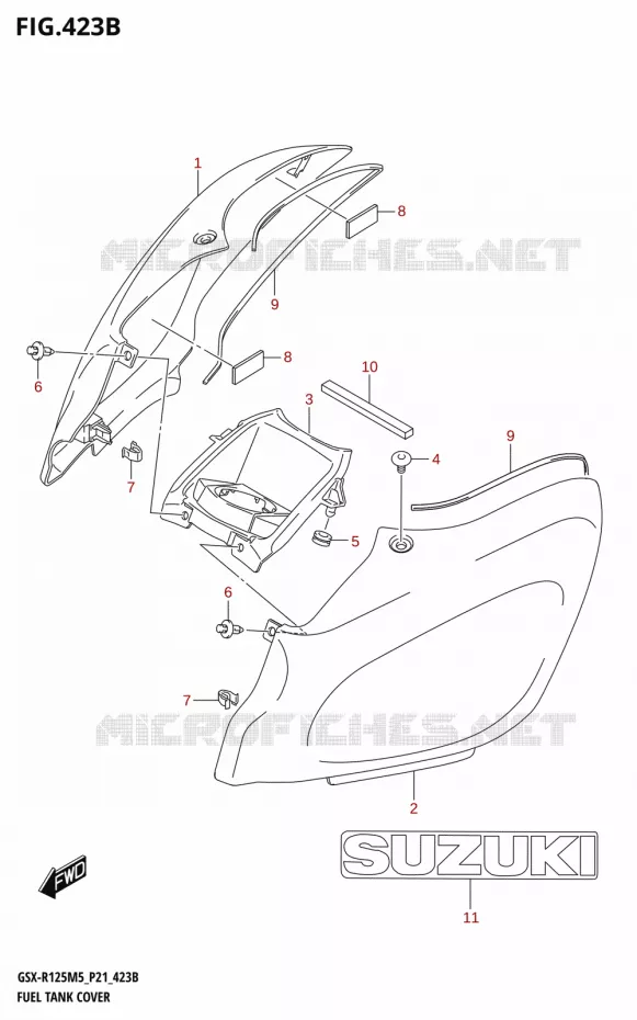 FUEL TANK COVER (GSX-R125RLX) Suzuki MOTO 125 GSX-R 2025  GSX-R125RL 2025 M5 (P21)