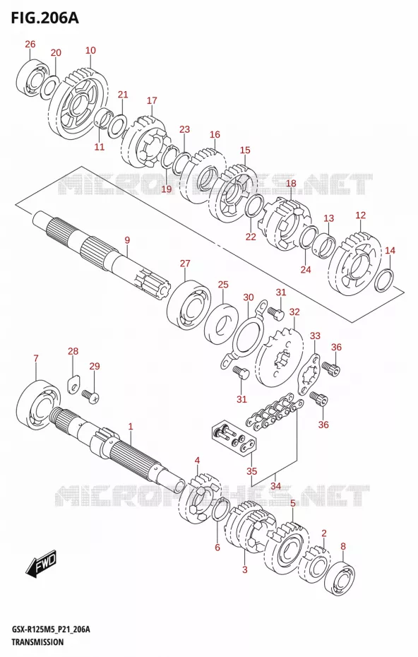 TRANSMISSION Suzuki MOTO 125 GSX-R 2025  GSX-R125RL 2025 M5 (P21)