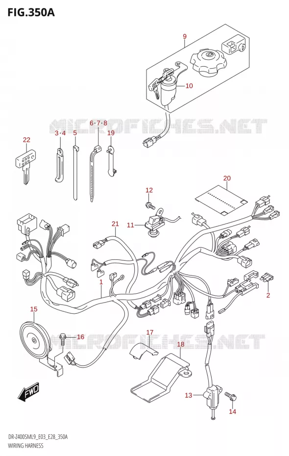 BEDRADING (DR-Z400SM:L9:E03) Suzuki MOTO 400 DR-Z 2019  DR-Z400SM 2019 L9 (E28)