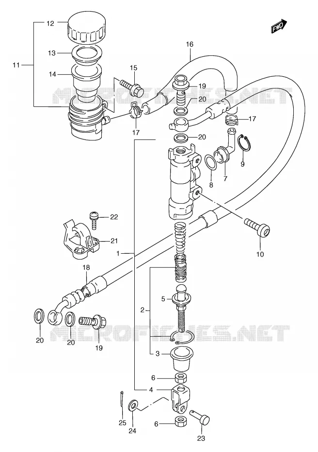ACHTER HOOFDREMCILINDER (MODELE L/M/N/P/R) Suzuki MOTO 125 TS-R 1990  TS125RL(E2)