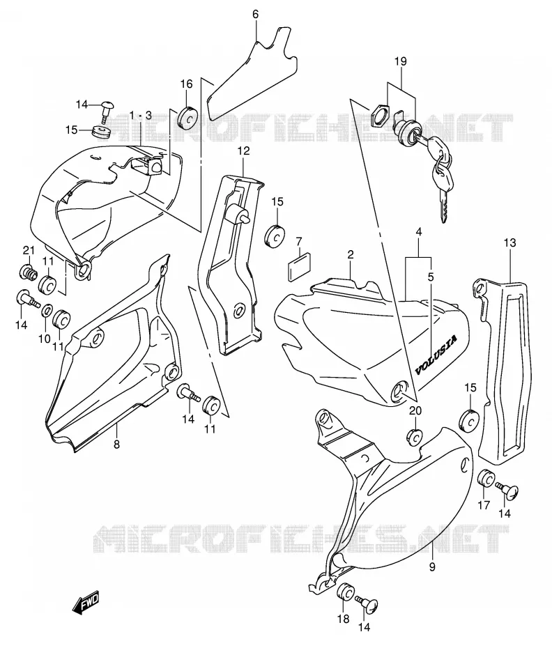 ACHTER KUIP  (MODELE K4) Suzuki MOTO 800 VOLUSIA 2001  VL800K1(E2)