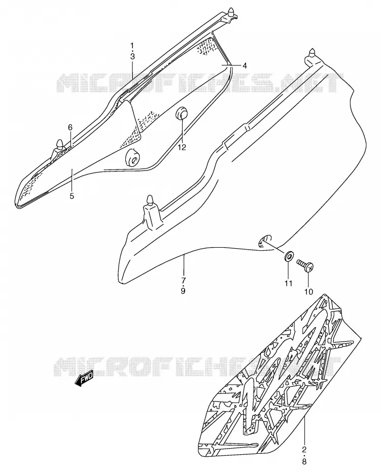 ACHTER KUIP  (MODELE P/R) Suzuki MOTO 125 TS-R 1992  TS125RN(E2)