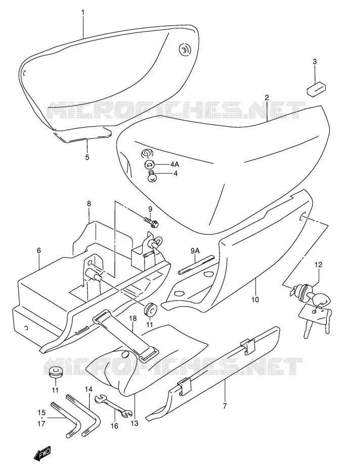 ACHTER KUIP  (MODELE W/X) Suzuki MOTO 1500 INTRUDER 2014  VL1500K3(E2)