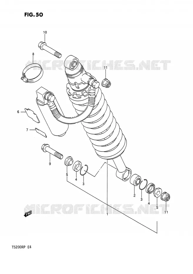ACHTER SCHOKDEMPER Suzuki MOTO 200 TS-R 1992  TS200RN(E4)