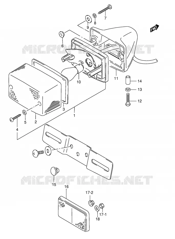 ACHTERLICHT (MODELE N/R P9) Suzuki MOTO 125 TS-ER 1982  TS125ERZ(E1)
