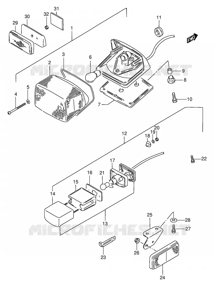 ACHTERLICHT (MODELE S) Suzuki MOTO 800 INTRUDER 1992  VS800GLN(E2)