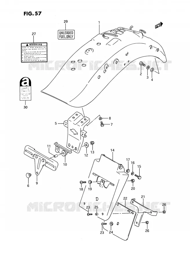 ACHTERSPATBORD (MODELE H/J/K/L/M/N/P/R) Suzuki MOTO 1400 INTRUDER 1994  VS1400GLPR(E2)