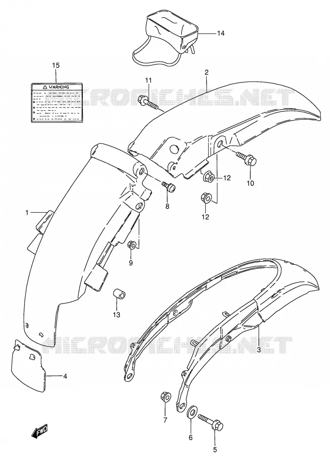 ACHTERSPATBORD Suzuki MOTO 50 TS-W 1995  TS50WS(E6)