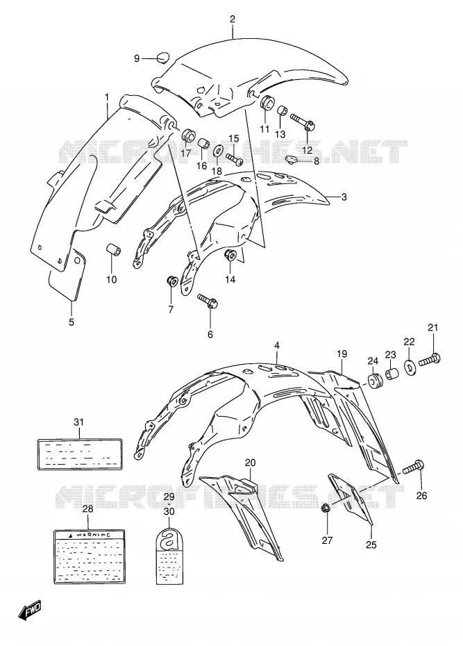 ACHTERSPATBORD Suzuki MOTO 50 TS-X 1987  TS50XKH(E1)