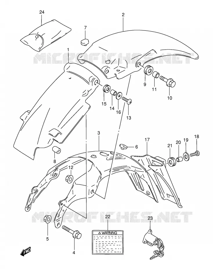 ACHTERSPATBORD Suzuki MOTO 50 TS-X 1994  TS50XAR(E4)