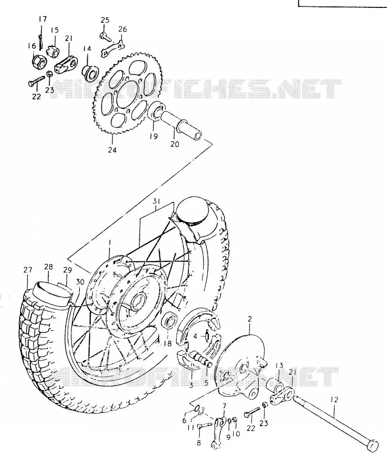 ACHTERWIEL Suzuki MOTO 125 TS-ER 1996  TS125ERT(T/X)