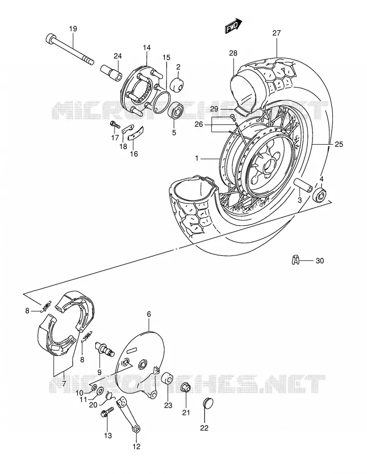 ACHTERWIEL Suzuki MOTO 800 INTRUDER 2002  VS800GLK2(E22)
