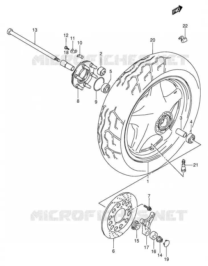 ACHTERWIEL Suzuki MOTO 800 VX 1993  VX800P(E4)