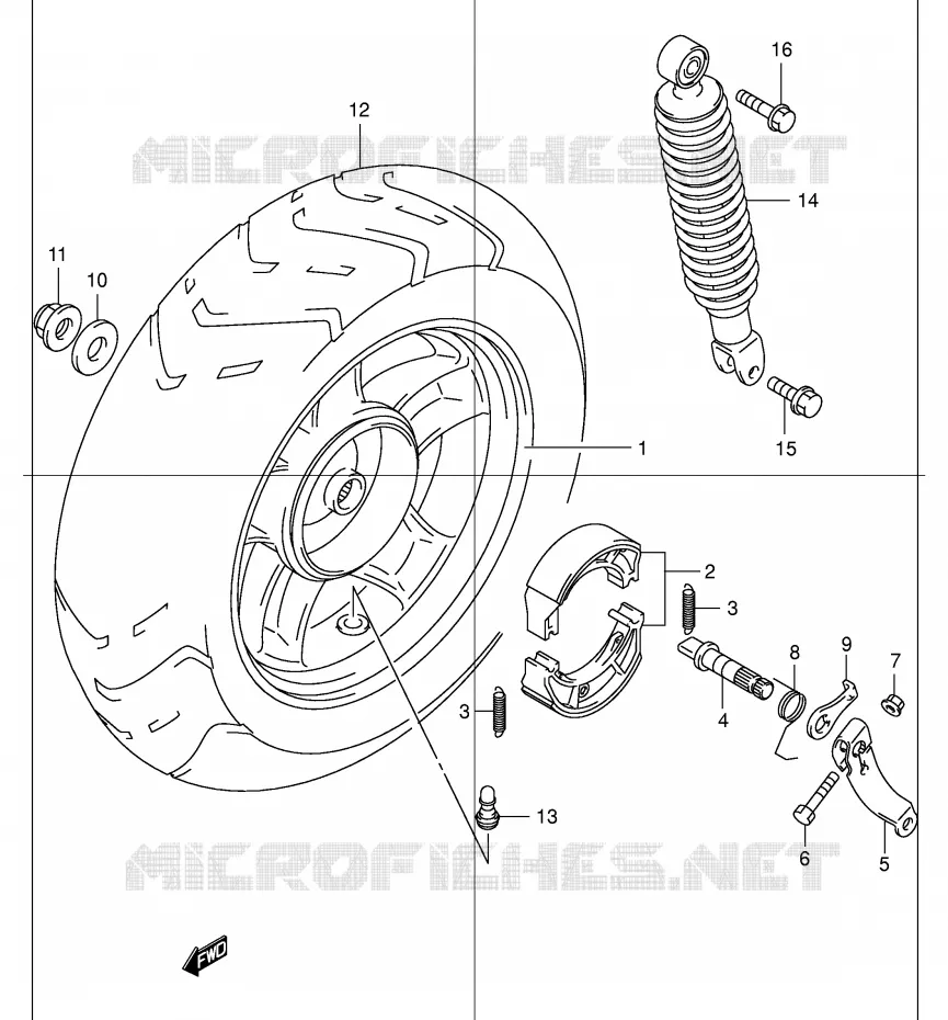 ACHTERWIEL Suzuki SCOOTER 150 EPICURO 2000  UC150Y(E34)