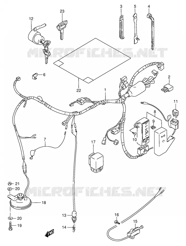 BEDRADING (MODELE N/P/R/S) Suzuki MOTO 800 INTRUDER 1993  VS800GLP(E28)