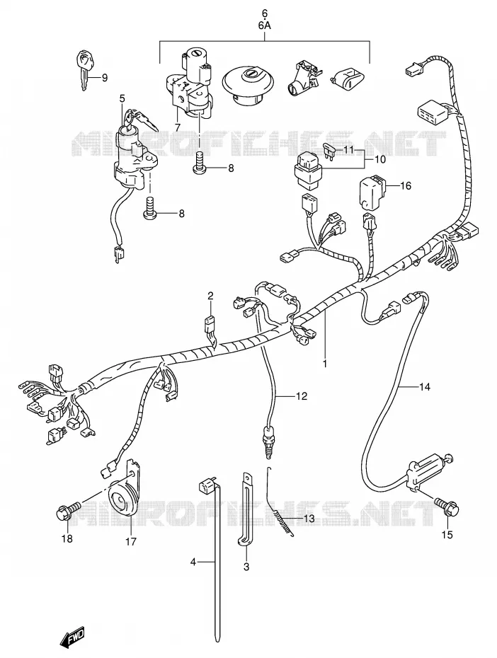 BEDRADING Suzuki MOTO 250 TU 1998  TU250XW(E2)