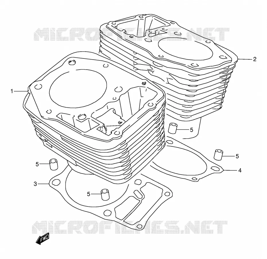 CILINDER (MODELE K1/K2/K3/K4) Suzuki MOTO 1500 INTRUDER 2000  VL1500Y(E2)