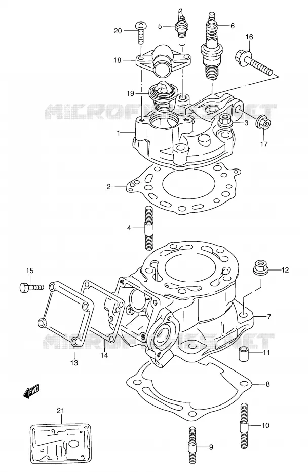 CILINDER Suzuki MOTO 125 TS-R 1990  TS125RL(E2)